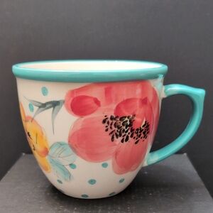 The Pioneer Woman Large Floral Multi-colored Stoneware Coffee Mug.
